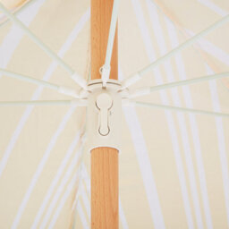 Wyld And Coco Garden Parasol 150 Cm Round Tilt - Yellow And White, Uv-Resistant Canopy - thumbnail 8