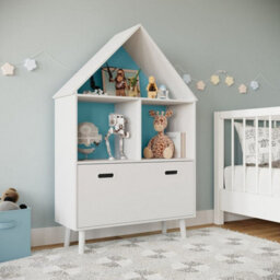 Urbn-Living Urbnliving 120Cm Kids House Shaped Bookshelf Storage Cabinet Toy Dollhouse Organiser With Drawer - thumbnail 4