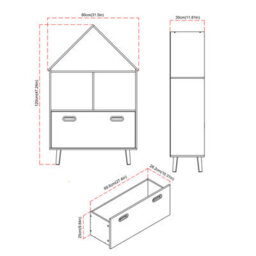 Urbn-Living Urbnliving 120Cm Kids House Shaped Bookshelf Storage Cabinet Toy Dollhouse Organiser With Drawer - thumbnail 5