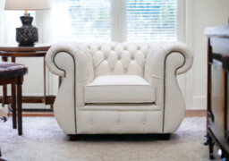 Chesterfield Original Club Chair Shelly Almond Real Leather In Kimberley Style - thumbnail 4