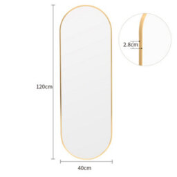 Living And Home Gold Oval Wall Mounted Full Length Framed Mirror Dressing Mirror 40 X 120 Cm - thumbnail 9