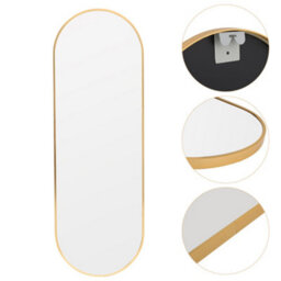 Living And Home Gold Oval Wall Mounted Full Length Framed Mirror Dressing Mirror 40 X 120 Cm - thumbnail 3