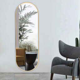 Living And Home Gold Oval Wall Mounted Full Length Framed Mirror Dressing Mirror 40 X 120 Cm - thumbnail 1