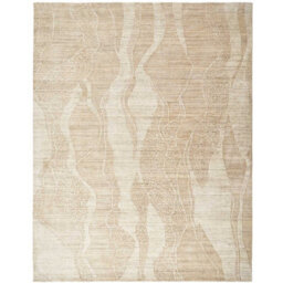 Beige Wool Abstract Luxurious Modern Easy To Clean Abstract Dining Room Bedroom And Living Room Rug -305Cm X 427Cm - thumbnail 6