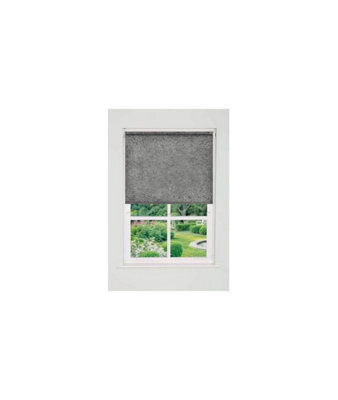 Silver Crushed Velvet Blackout Roller Blinds 165Cm Drop X Width 120Cm
