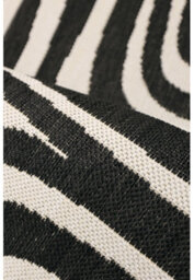 Melrose County Zebra Black Design Flatweave Indoor Outdoor X-Large Area Rug 10mm Pile Height - 200/290Cm - thumbnail 2