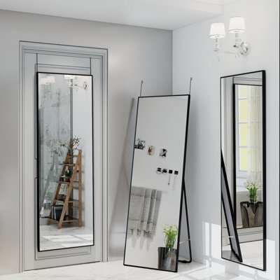 Probaty Bathrooms Full Length Mirror,140X50Cm,minimalist Modern Black Framed,hanging Or Leaning,bedroom, Living Room, Cloakroom - image 1