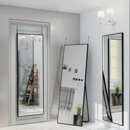 Probaty Bathrooms Full Length Mirror,140X50Cm,minimalist Modern Black Framed,hanging Or Leaning,bedroom, Living Room, Cloakroom - thumbnail 1