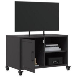 Berkfield Durable Tv Cabinet Black 68X39X43.5 Cm Steel - thumbnail 5