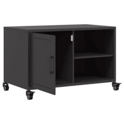 Berkfield Durable Tv Cabinet Black 68X39X43.5 Cm Steel - thumbnail 9