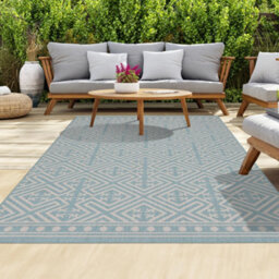 Homeart Outdoor Rugs Easy Cleaning Area Rugs For Balcony,garden,picnic,uv Weather Resistant Aqua Cream, 120 X 170 Cm
