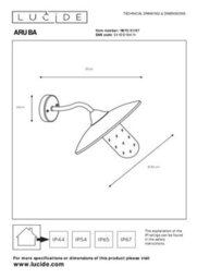 Lucide Aruba Cottage Wall Light Outdoor - 1Xe27 - Ip44 - Rust Brown - thumbnail 4