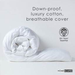 Homescapes Goose Feather And Down 4.5 Tog Single Size Summer Duvet - thumbnail 4