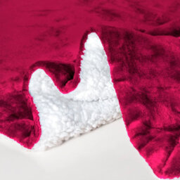 Ehc Warm & Soft Sherpa Flannel Fleece Microfiber Blanket, Double Bed, Wine - 150 Cm X 200 Cm - thumbnail 6