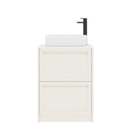 Royal Bathrooms Royal Bathroom Elmore 600mm Classic White Freestanding Bathroom Vanity Unit 2 Drawer Plain White Worktop With Lyon Basin - thumbnail 7