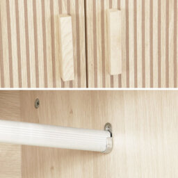 Sweeek - Dressing Room 2-Door Wardrobe With Hanging Space And Linear Storage Units Laminated Panels And Spruce Legs W 80 X D 48 - thumbnail 3