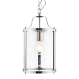 First Choice Lighting Set Of 2 Chester - Chrome Lantern Style Adjustable Pendant Lights - thumbnail 3