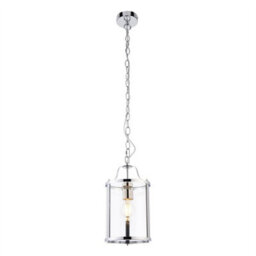 First Choice Lighting Set Of 2 Chester - Chrome Lantern Style Adjustable Pendant Lights - thumbnail 4