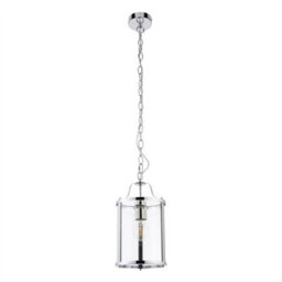 First Choice Lighting Set Of 2 Chester - Chrome Lantern Style Adjustable Pendant Lights - thumbnail 5