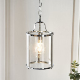 First Choice Lighting Set Of 2 Chester - Chrome Lantern Style Adjustable Pendant Lights - thumbnail 6