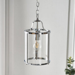 First Choice Lighting Set Of 2 Chester - Chrome Lantern Style Adjustable Pendant Lights - thumbnail 7