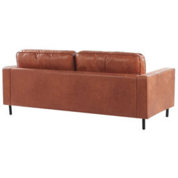 Beliani Sofa 3 Seater Savalen Faux Leather Golden Brown - thumbnail 6