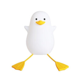 Amorly 1 Pack White Yellow Beak Duck Night Light, Rechargeable Silicone Tap Control Lamp, Cute Duck Bedside Nightlight For Kids - thumbnail 1