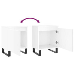 Berkfield Bedside Cabinets 2 Pcs High Gloss White 40X30X50 Cm Engineered Wood - thumbnail 9