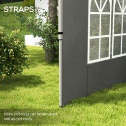 Outsunny Gazebo Side Panels For 3X3(M) Or 3X4M Pop Up Gazebo, Dark Grey - thumbnail 5