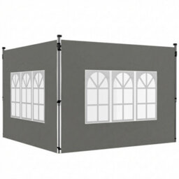 Outsunny Gazebo Side Panels For 3X3(M) Or 3X4M Pop Up Gazebo, Dark Grey - thumbnail 2