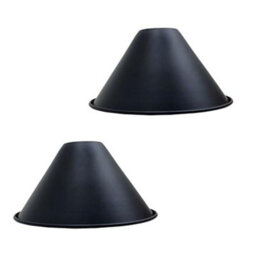 Ledsone Pack Of 2 Black Cone Pendant Light Shade Easy Fit 18Cm Ceiling Lampshade For Bedroom Kitchen Dining Room Restaurant - thumbnail 1