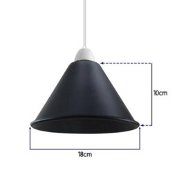 Ledsone Pack Of 2 Black Cone Pendant Light Shade Easy Fit 18Cm Ceiling Lampshade For Bedroom Kitchen Dining Room Restaurant - thumbnail 3