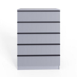 Fwstyle Dark Grey 5 Drawer Chest Of Drawers Ripple Effect - thumbnail 4