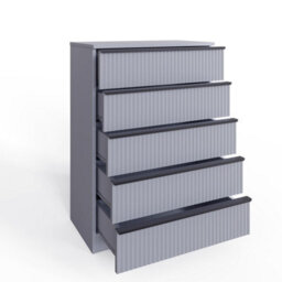 Fwstyle Dark Grey 5 Drawer Chest Of Drawers Ripple Effect - thumbnail 3