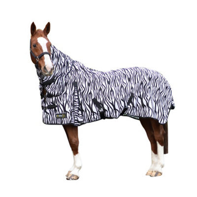 Hy Stormx Original Zebra Print Fly Rug Black/white (6Ft 9In) - image 1