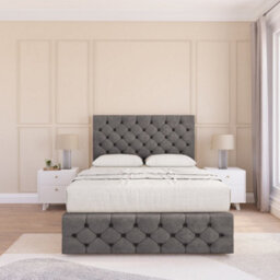 "Sloomy 4Ft6  Watson Divan Bed Base Slate Naples ,2 Drawers, 12"" Footboard & 26"" Struts Headboard - Double" - thumbnail 2