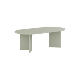 Decortie Sable Modern 119Cm Oval Coffee Table Scandi Japandi Style Floor Protectors Ash Green Living Room Centre Table - thumbnail 2