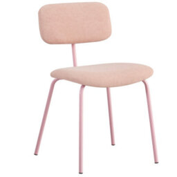 Mof Modern Upholstered Dining Chairs Set Of 4 Fabric Padded Seat With Metal Legs (Pink X4) - thumbnail 3
