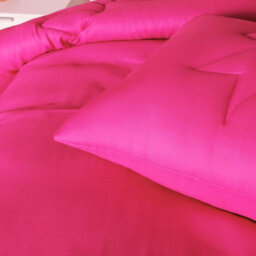 Ohs Bow Quilted 7.5 Tog Coverless Duvet With Pillowcase Winter Warm Bedding Set, Hot Pink - Double - thumbnail 4