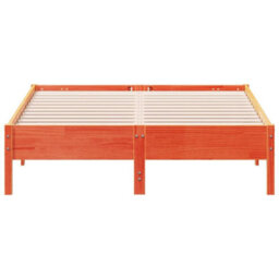 Berkfield Bed Frame Without Mattress Wax Brown 135X190 Cm Double Solid Wood Pine - thumbnail 4