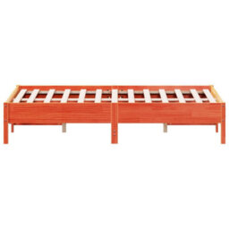 Berkfield Bed Frame Without Mattress Wax Brown 135X190 Cm Double Solid Wood Pine - thumbnail 5