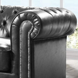Furniture Instore Chesterfield Grey Leather Antique Armchair - thumbnail 3