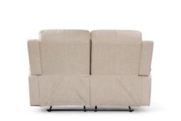 2 Seater Manual Recliner Sofa In Beige Fabric - thumbnail 7