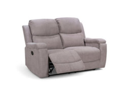 2 Seater Manual Recliner Sofa In Beige Fabric - thumbnail 2