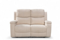 2 Seater Manual Recliner Sofa In Beige Fabric - thumbnail 3