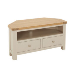 The Furniture Market Marbury Putty Grey Painted Corner Tv Unit Stand Up To 50 Widescreen Tv Size - thumbnail 3