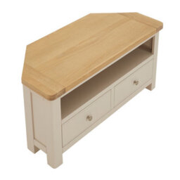 The Furniture Market Marbury Putty Grey Painted Corner Tv Unit Stand Up To 50 Widescreen Tv Size - thumbnail 5