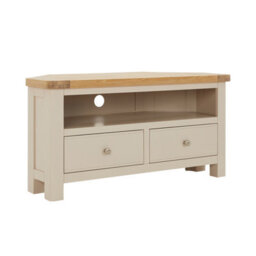 The Furniture Market Marbury Putty Grey Painted Corner Tv Unit Stand Up To 50 Widescreen Tv Size - thumbnail 4