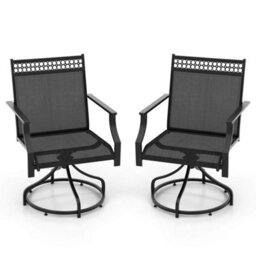 Patio Rotating Dining Chairs Set Of 2 Patio Chairs Outdoor Bistro Chairs - thumbnail 1
