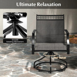 Patio Rotating Dining Chairs Set Of 2 Patio Chairs Outdoor Bistro Chairs - thumbnail 3